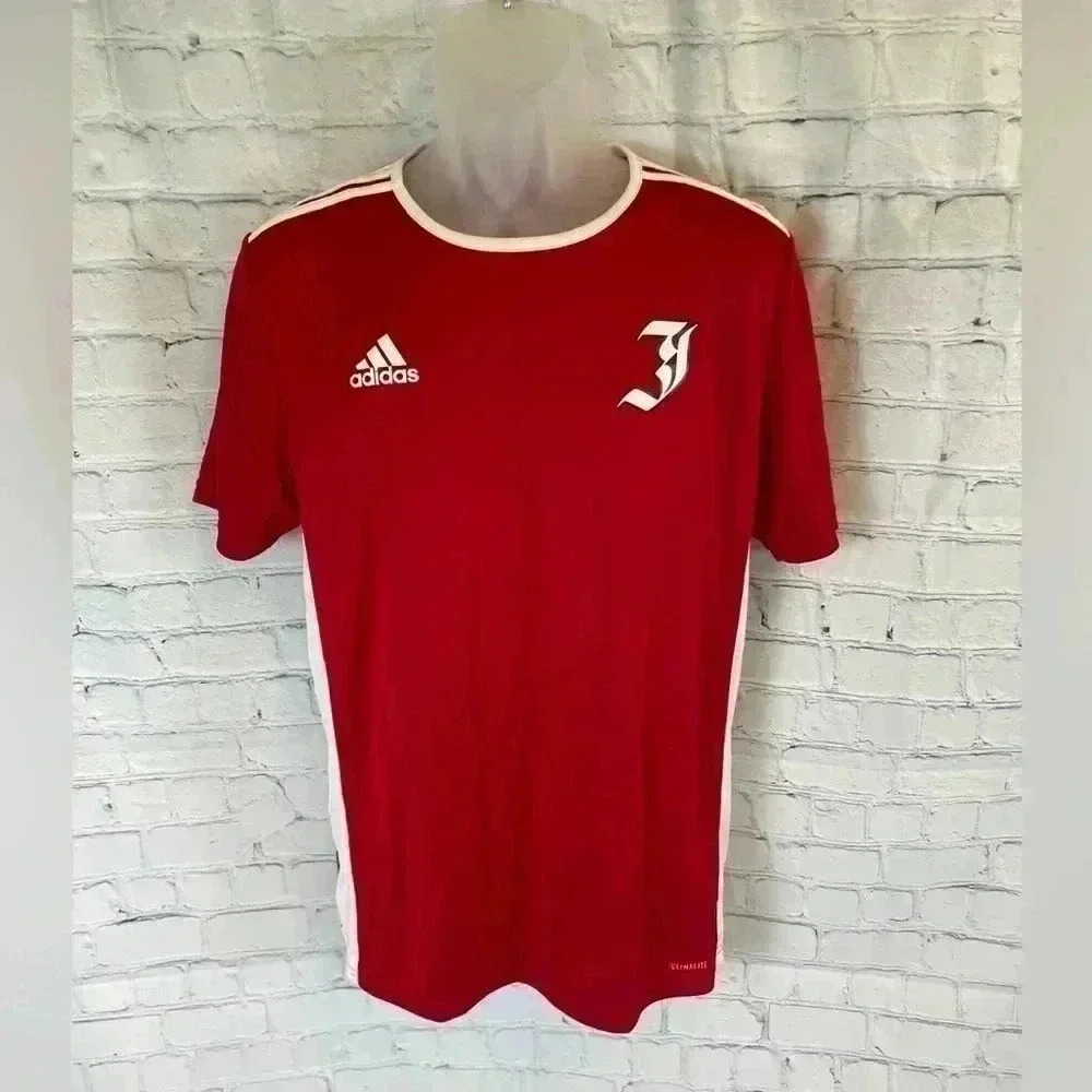 CLIMALITE Red white adidas soccer jersey top shirt men’ size M football athletic